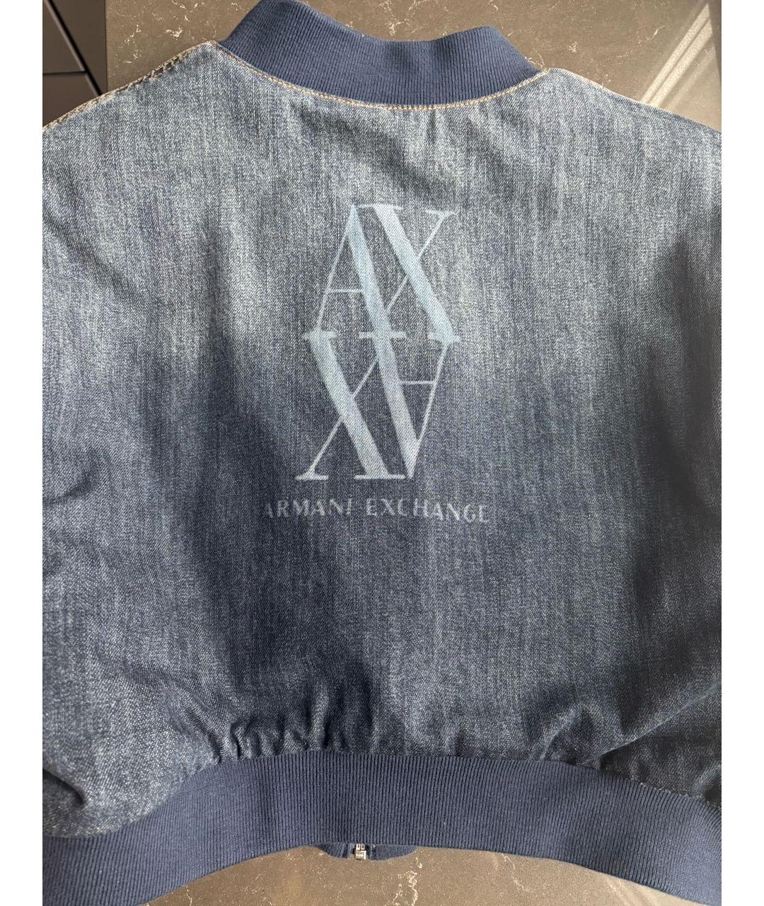 ARMANI EXCHANGE Темно-синяя деним куртка, фото 4