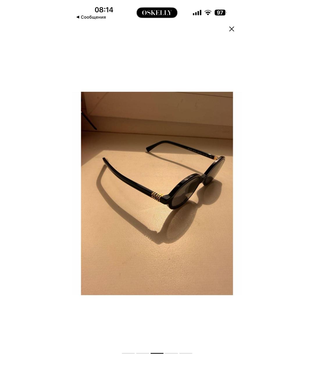 MIU MIU Черные пластиковые солнцезащитные очки, фото 4