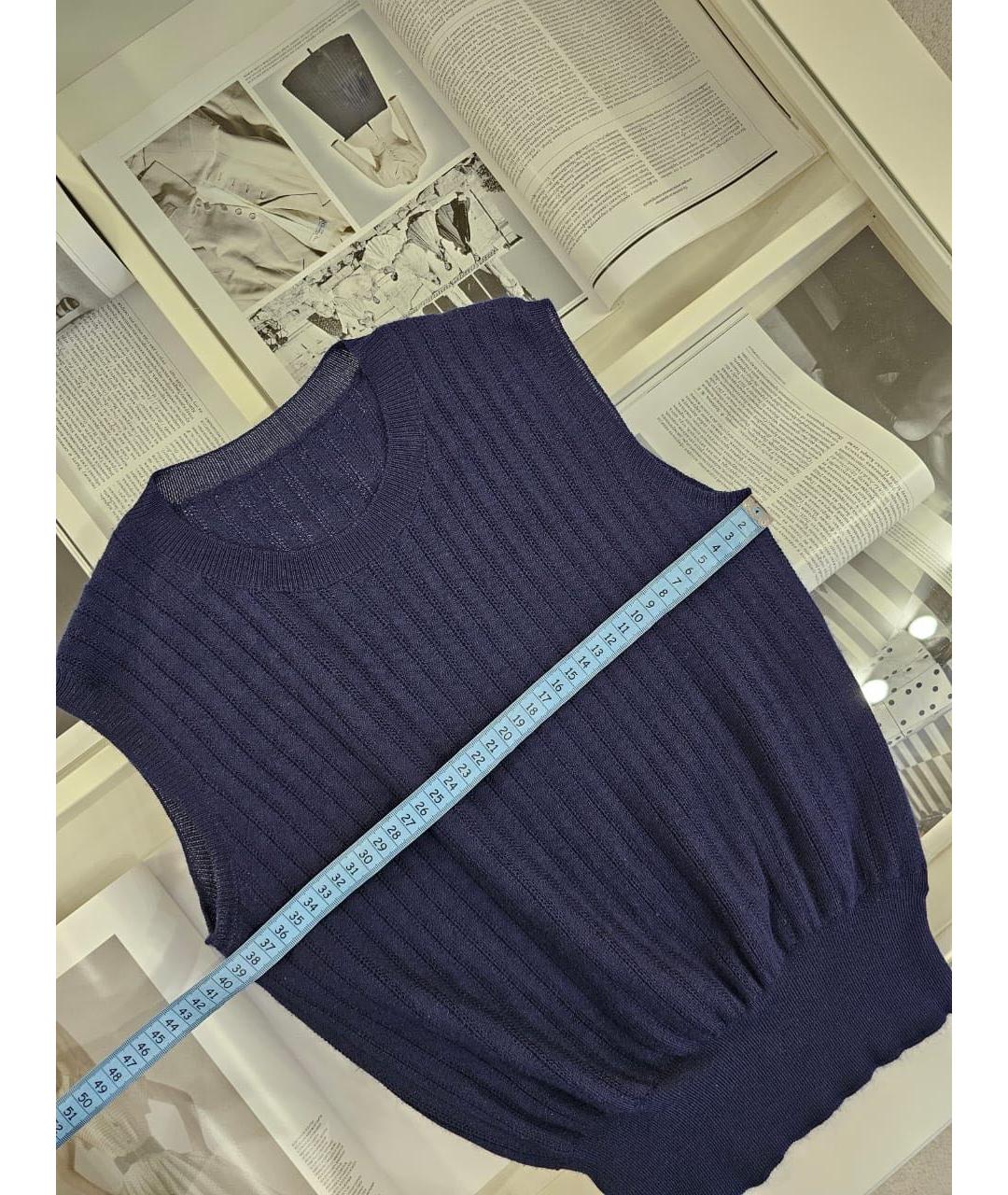 CHRISTIAN DIOR Темно-синяя майка, фото 4