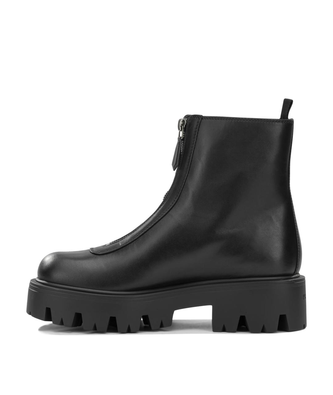 PRADA Черные кожаные ботинки, фото 3
