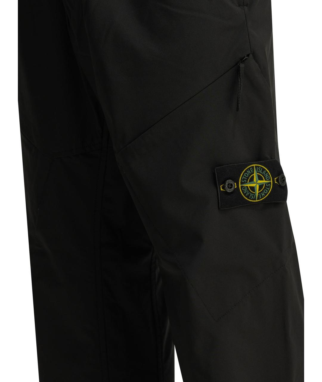 STONE ISLAND Черные полиэстеровые повседневные брюки, фото 4