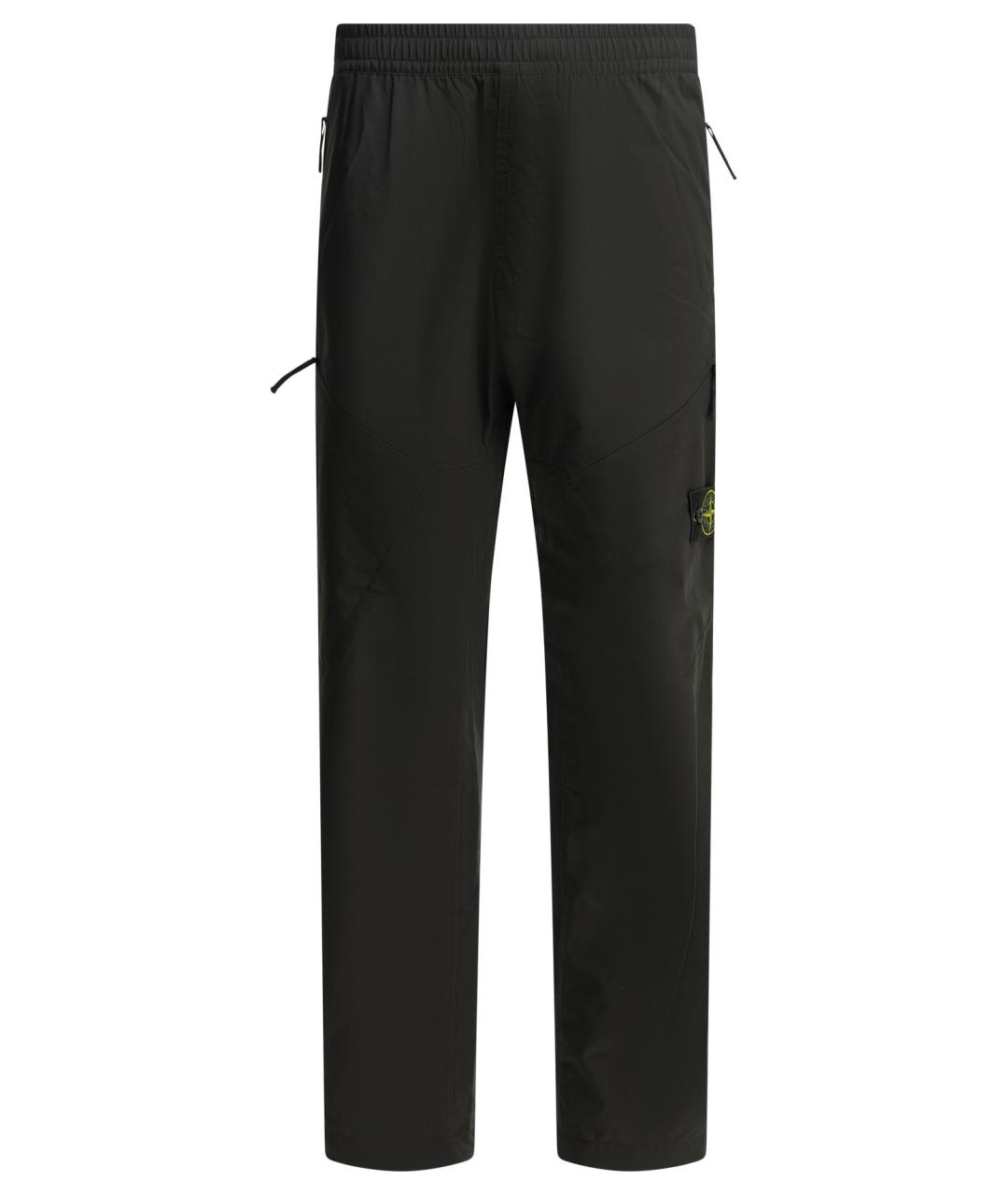 STONE ISLAND Черные полиэстеровые повседневные брюки, фото 1