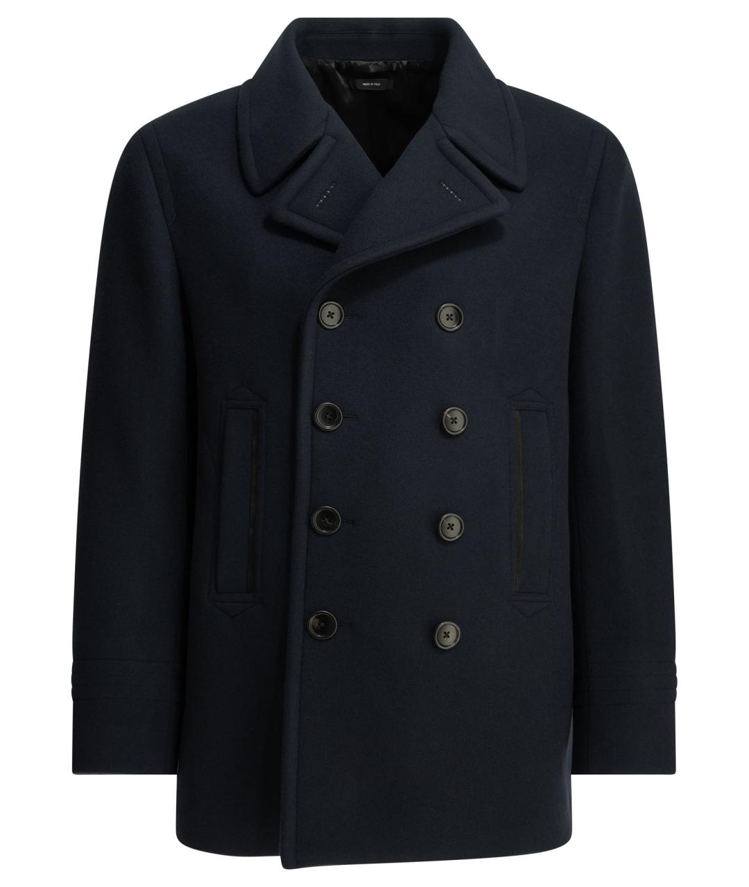 TOM FORD Синее шерстяное пальто, фото 1