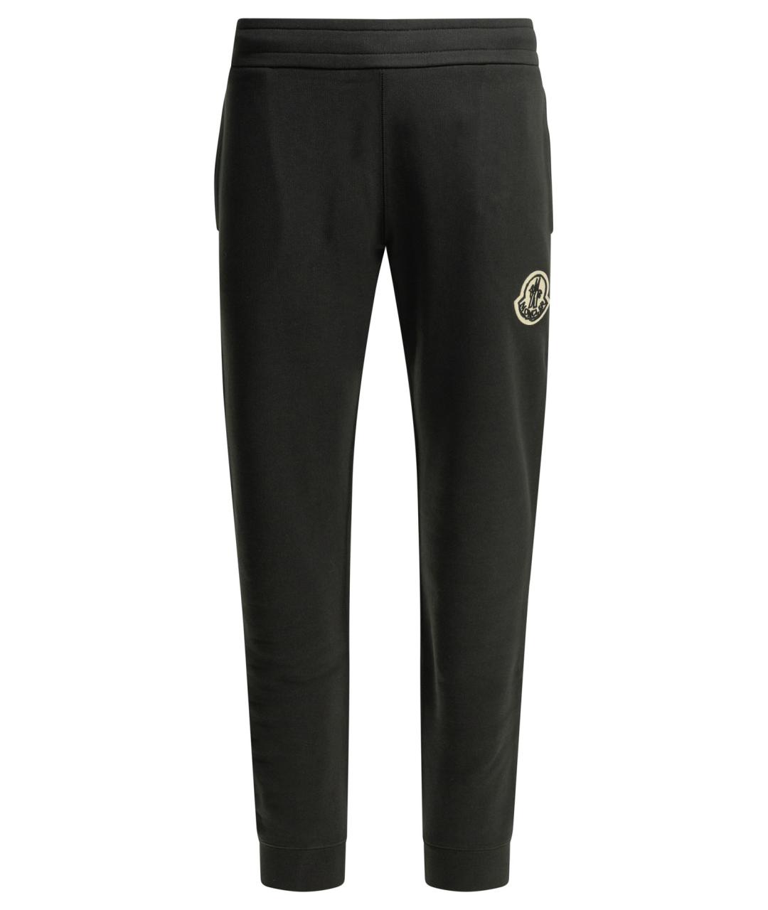 MONCLER Черные хлопковые повседневные брюки, фото 1