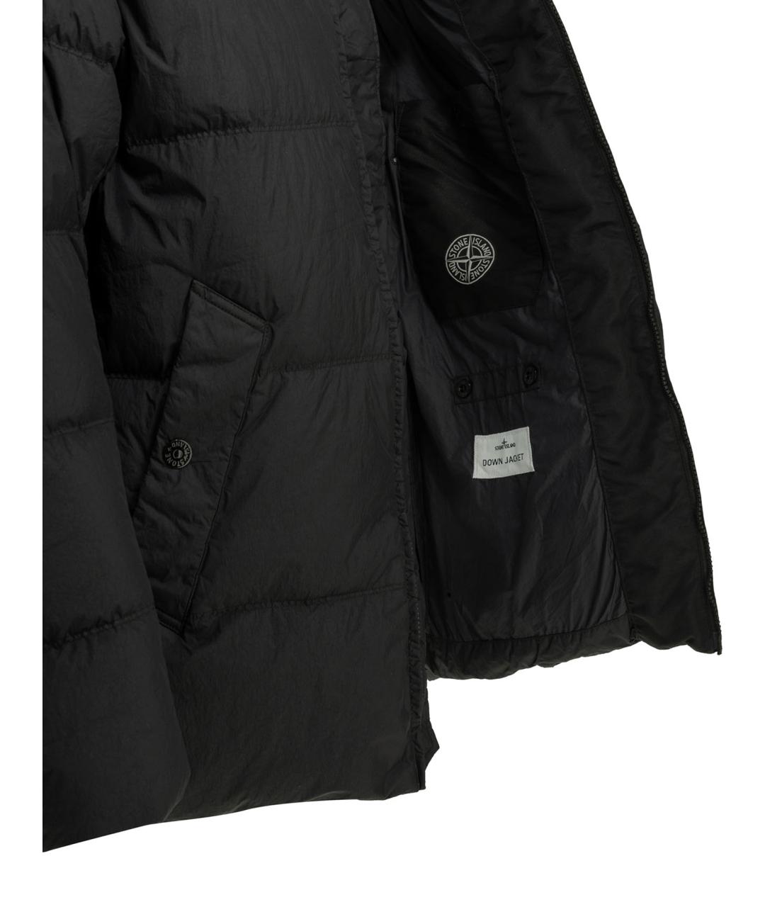 STONE ISLAND Черный полиамидовый пуховик, фото 4