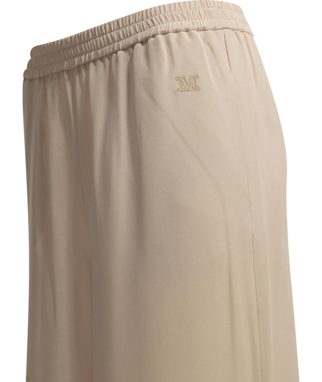 MAX MARA Розовые шелковые прямые брюки, фото 4