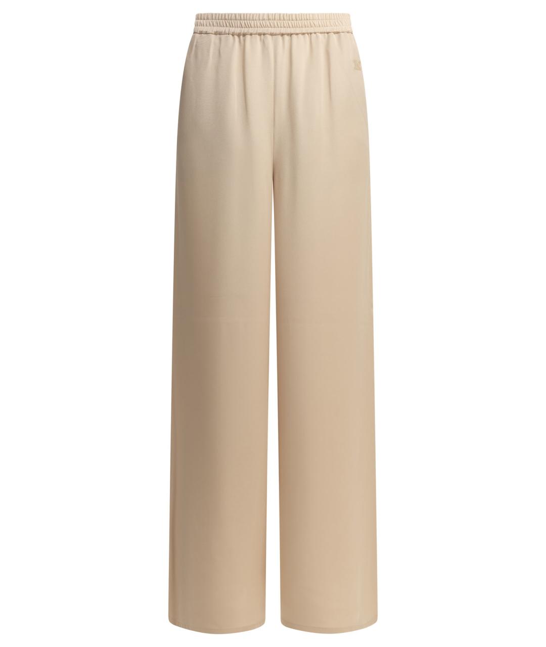 MAX MARA Розовые шелковые прямые брюки, фото 1