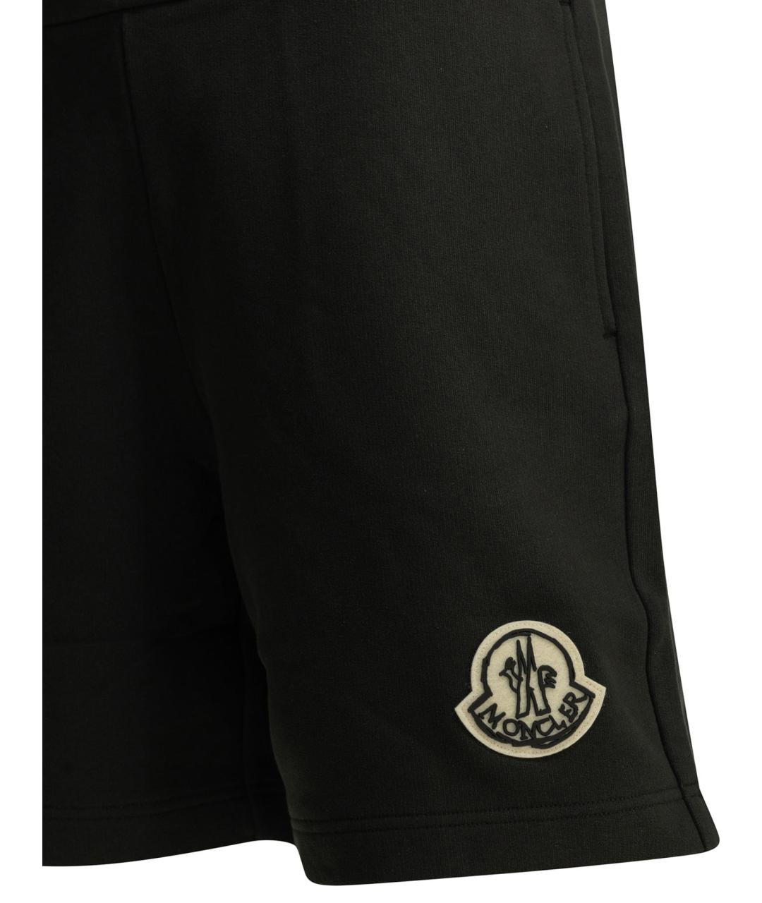 MONCLER Черные хлопковые шорты, фото 4