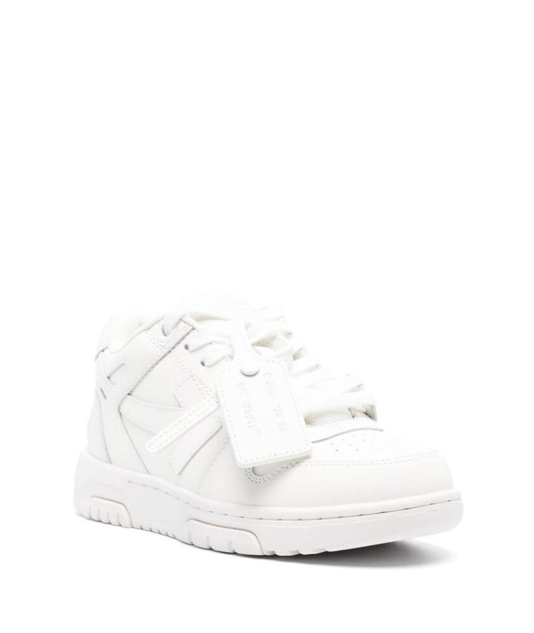 OFF-WHITE Белые кожаные кроссовки, фото 3
