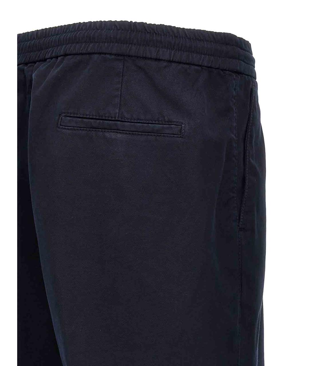 BRUNELLO CUCINELLI Синие хлопковые повседневные брюки, фото 4