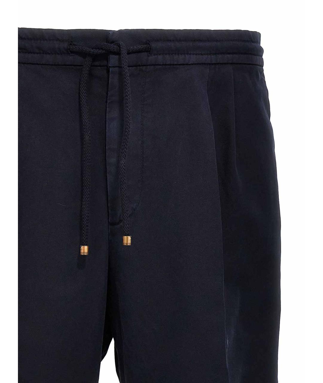 BRUNELLO CUCINELLI Синие хлопковые повседневные брюки, фото 3