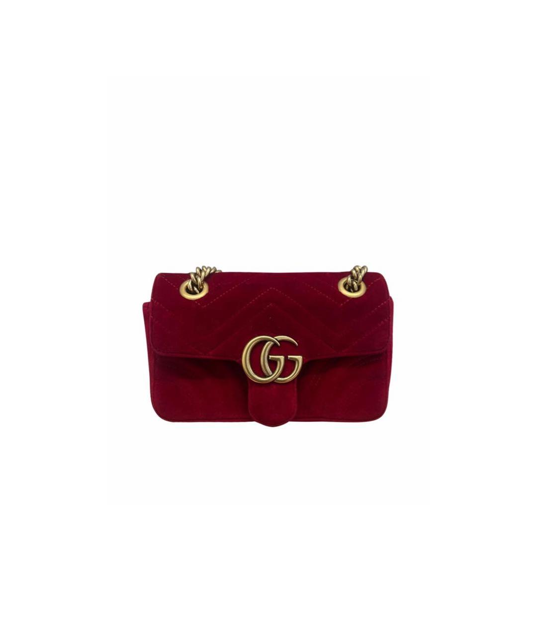 GUCCI Бордовая бархатная сумка через плечо, фото 9