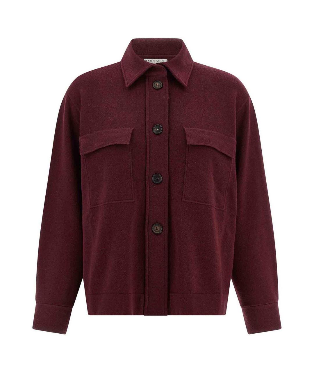 BRUNELLO CUCINELLI Бордовая кашемировая рубашка, фото 1