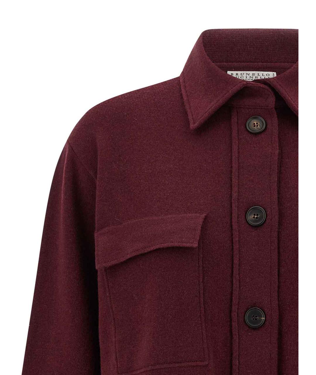 BRUNELLO CUCINELLI Бордовая кашемировая рубашка, фото 3