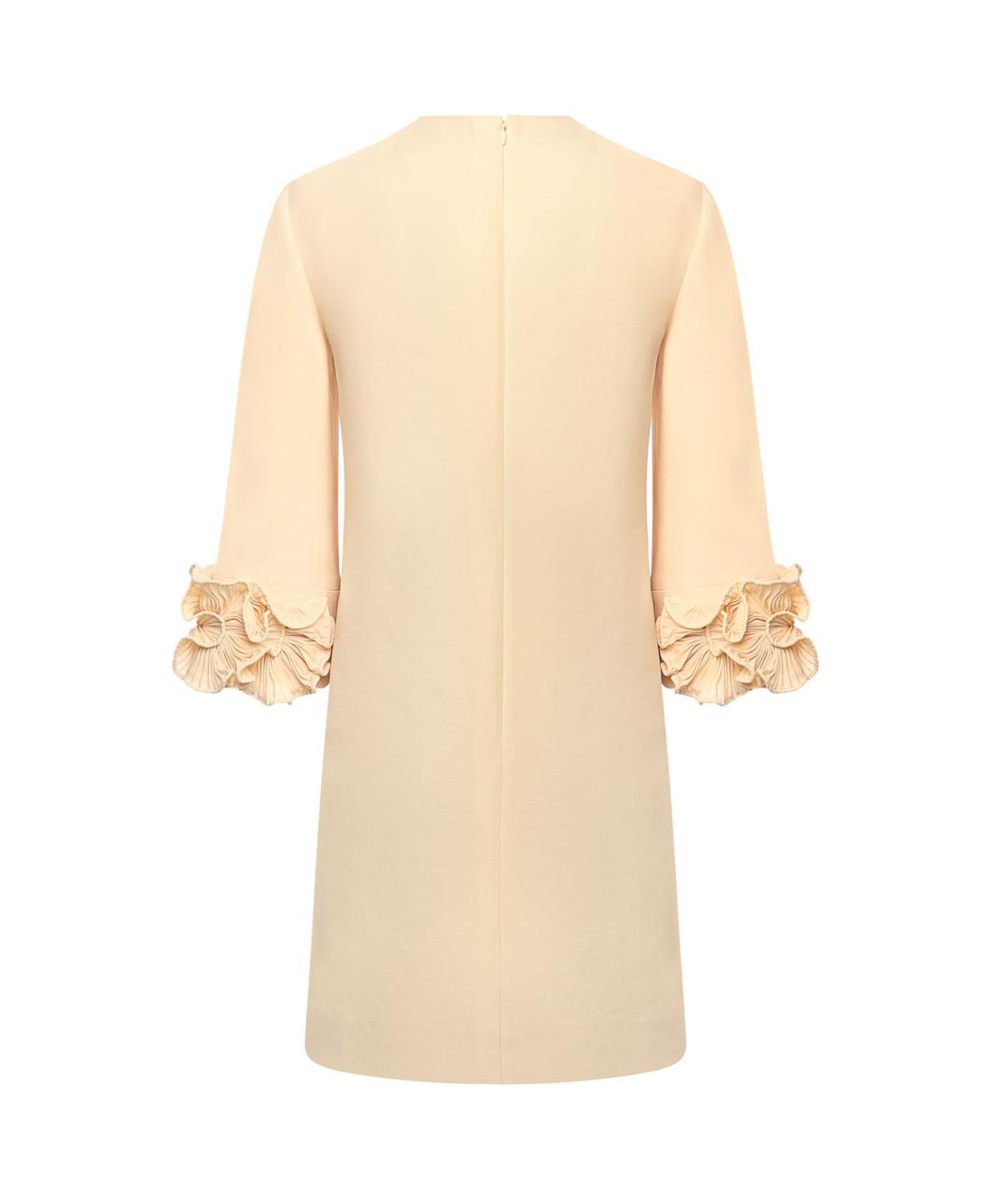 VALENTINO Бежевое шерстяное повседневное платье, фото 3