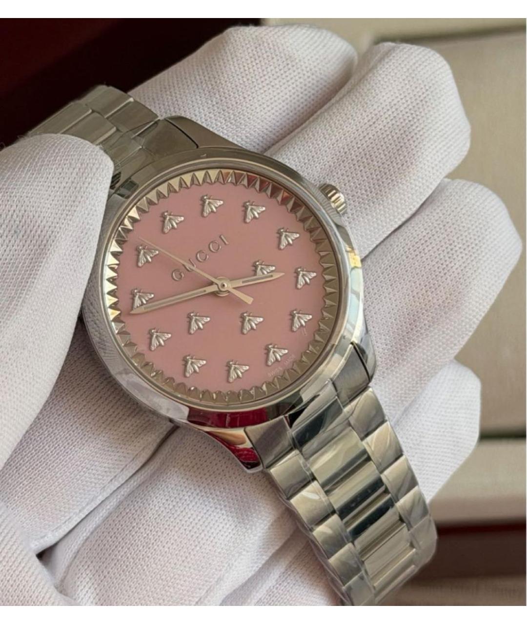 GUCCI Серебряные стальные часы, фото 5