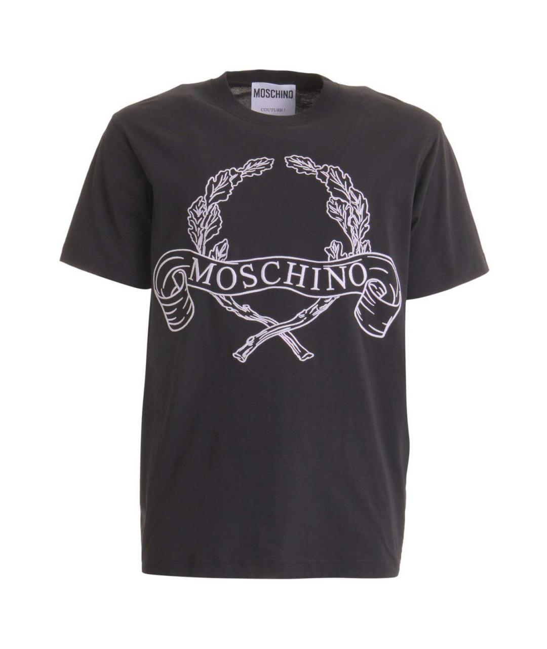 MOSCHINO Черная хлопковая футболка, фото 1