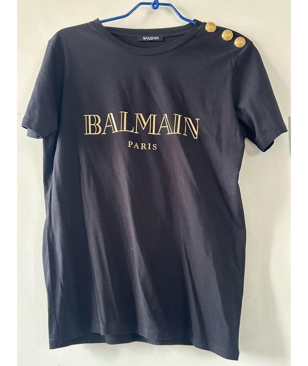 BALMAIN Черная хлопковая футболка, фото 6