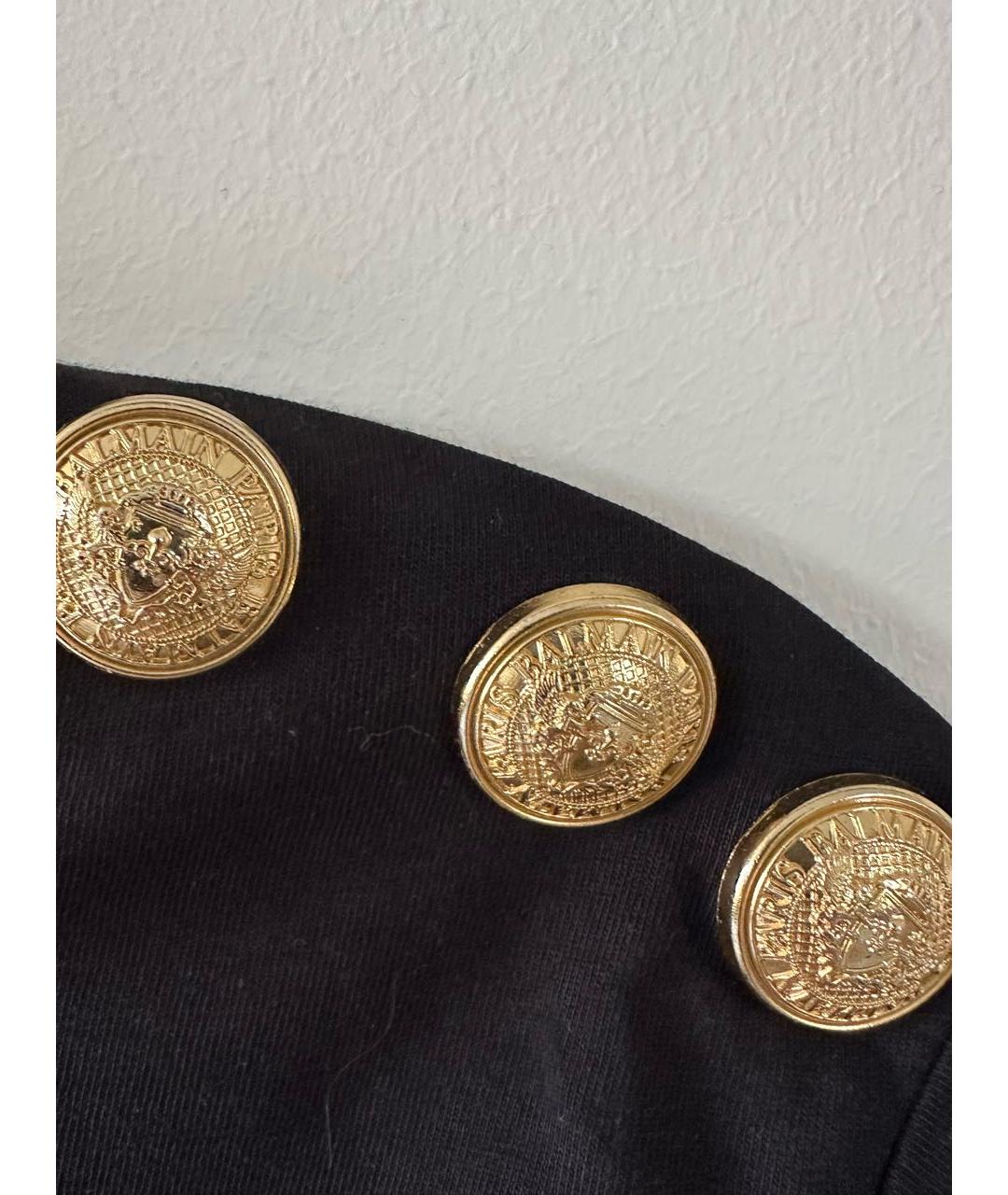 BALMAIN Черная хлопковая футболка, фото 5