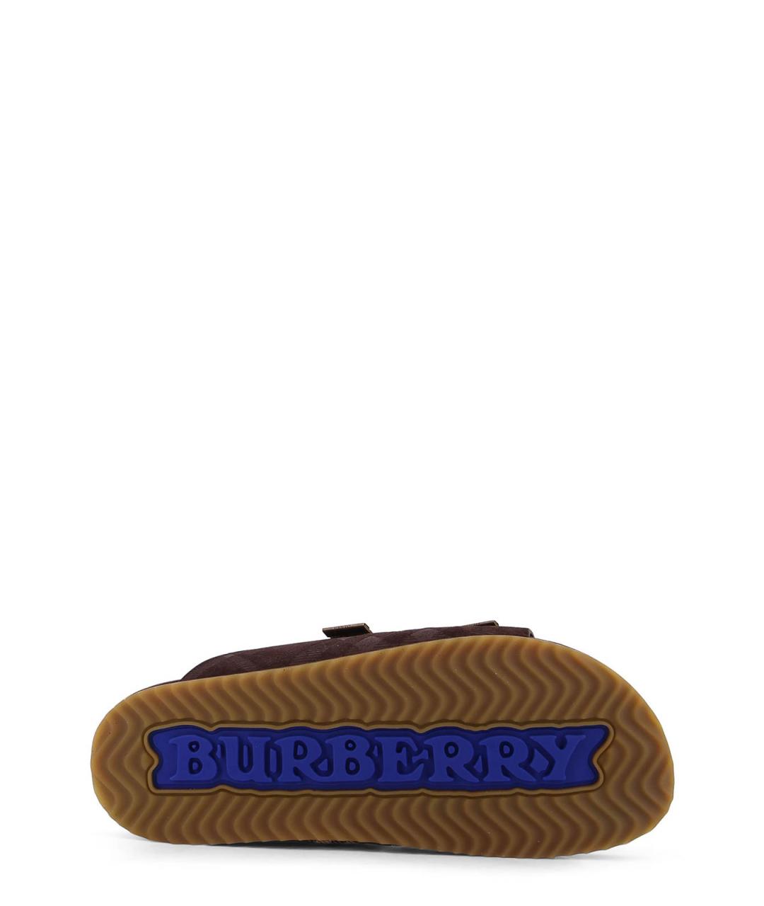 BURBERRY Коричневые замшевые сандалии, фото 4