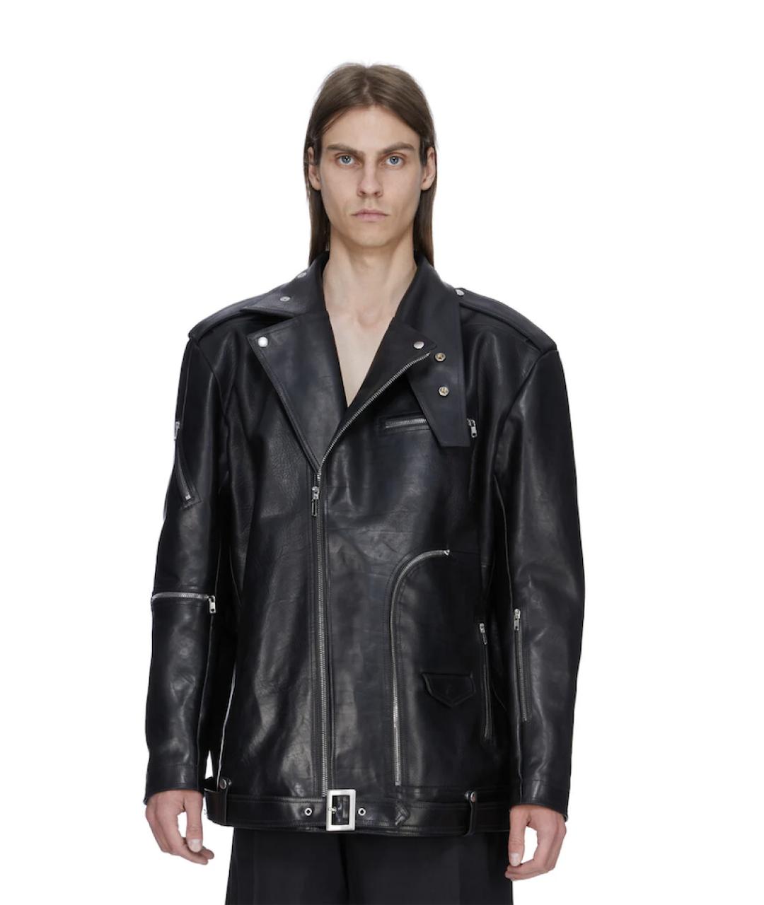 RICK OWENS Черная кожаная куртка, фото 6