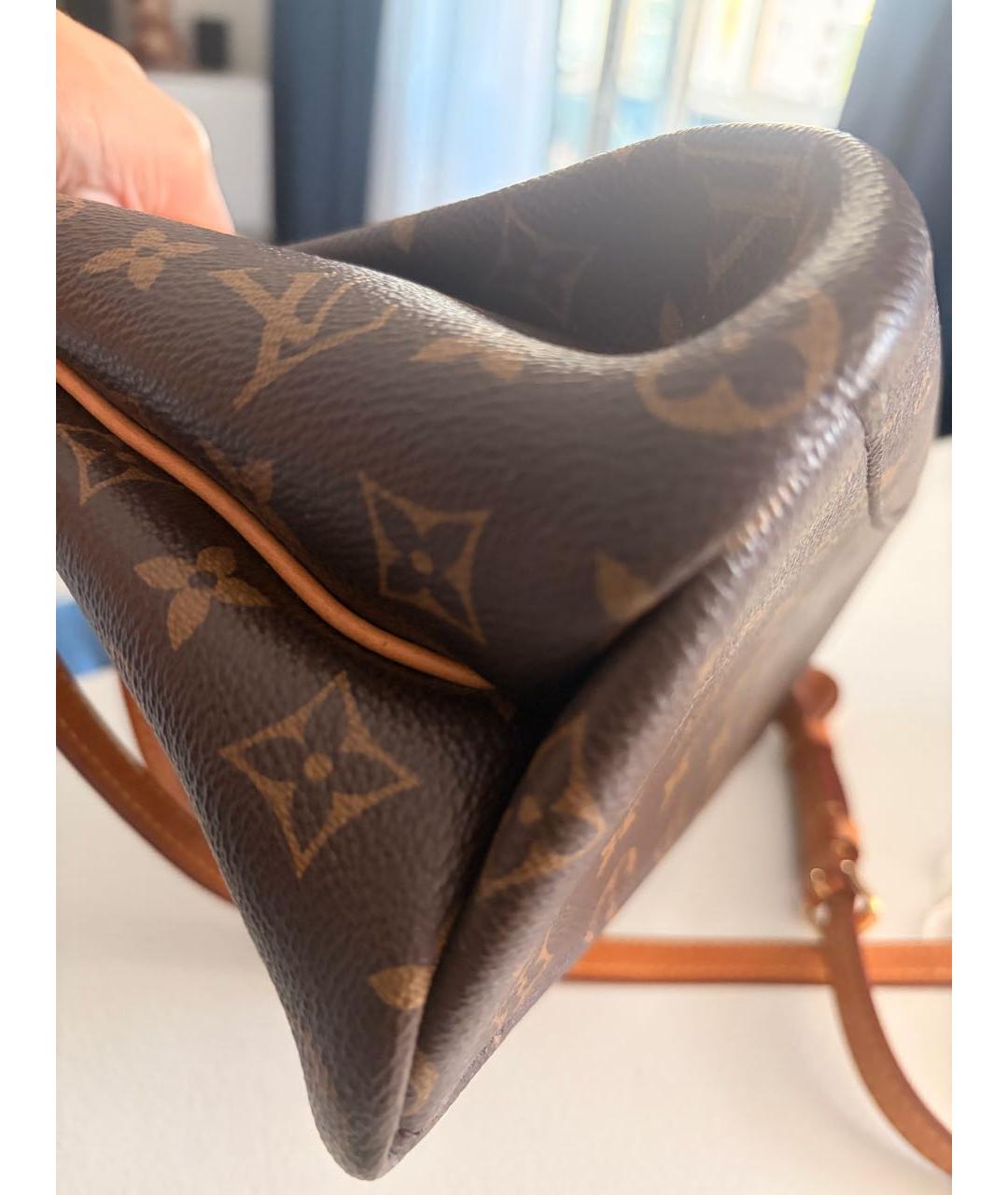 LOUIS VUITTON Коричневая канва сумка с короткими ручками, фото 6