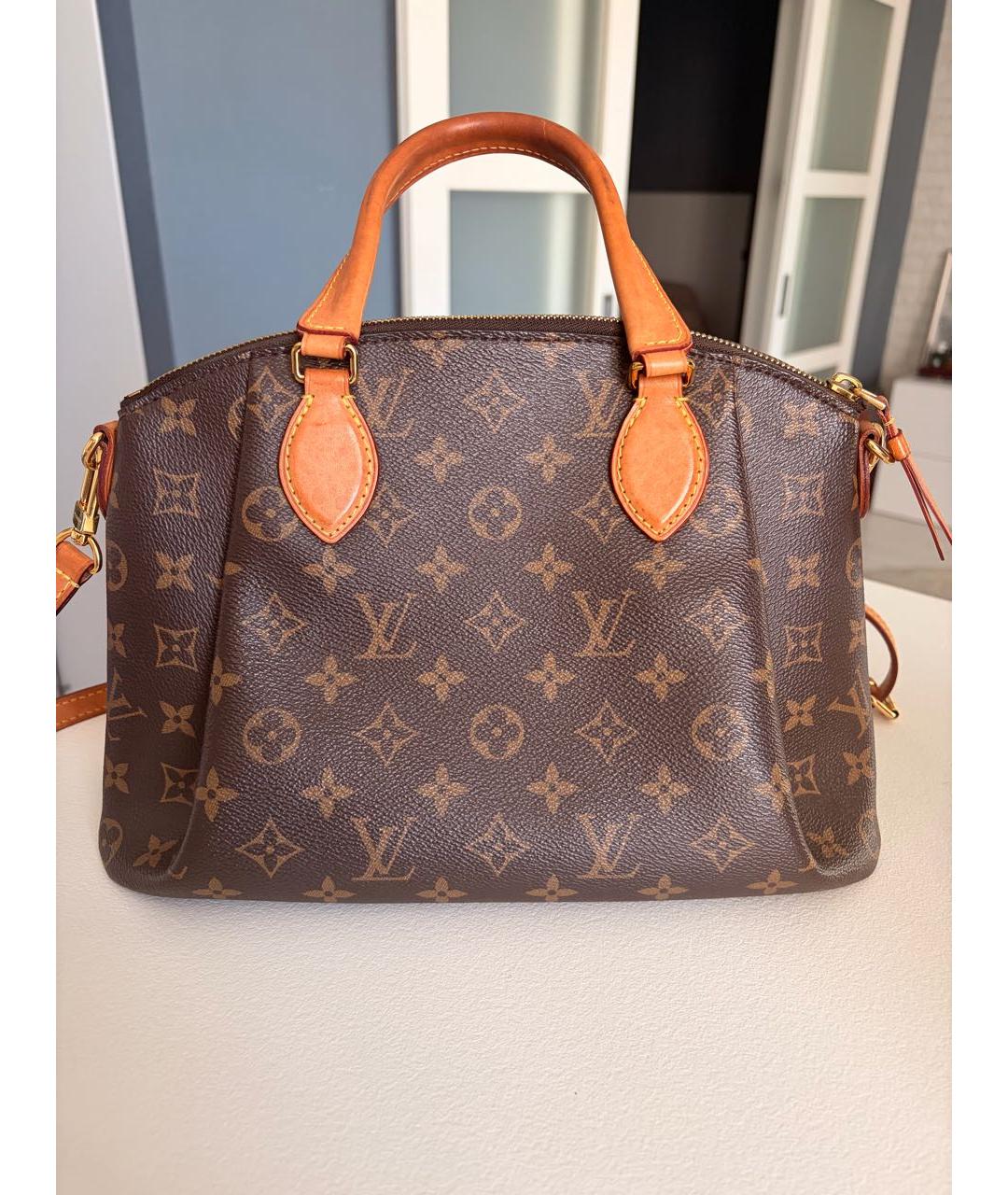 LOUIS VUITTON Коричневая канва сумка с короткими ручками, фото 3