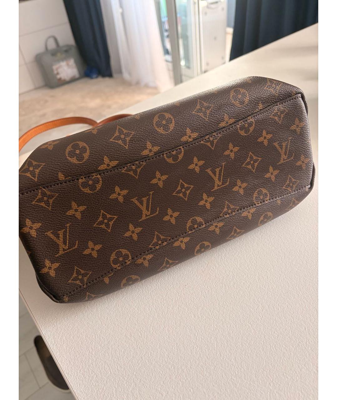 LOUIS VUITTON Коричневая канва сумка с короткими ручками, фото 7