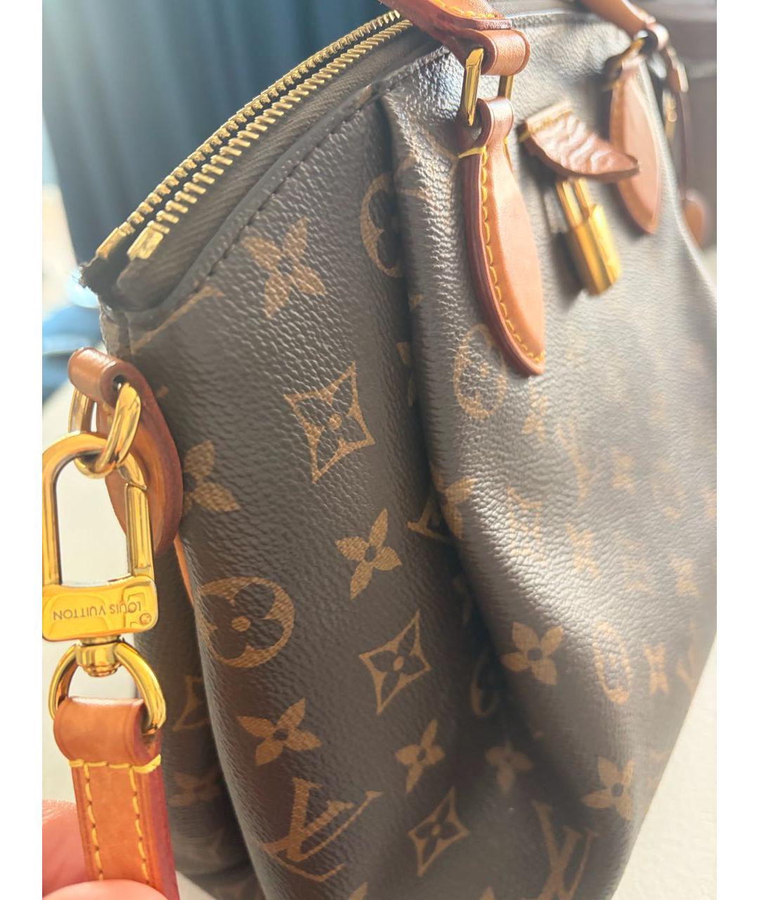 LOUIS VUITTON Коричневая канва сумка с короткими ручками, фото 5
