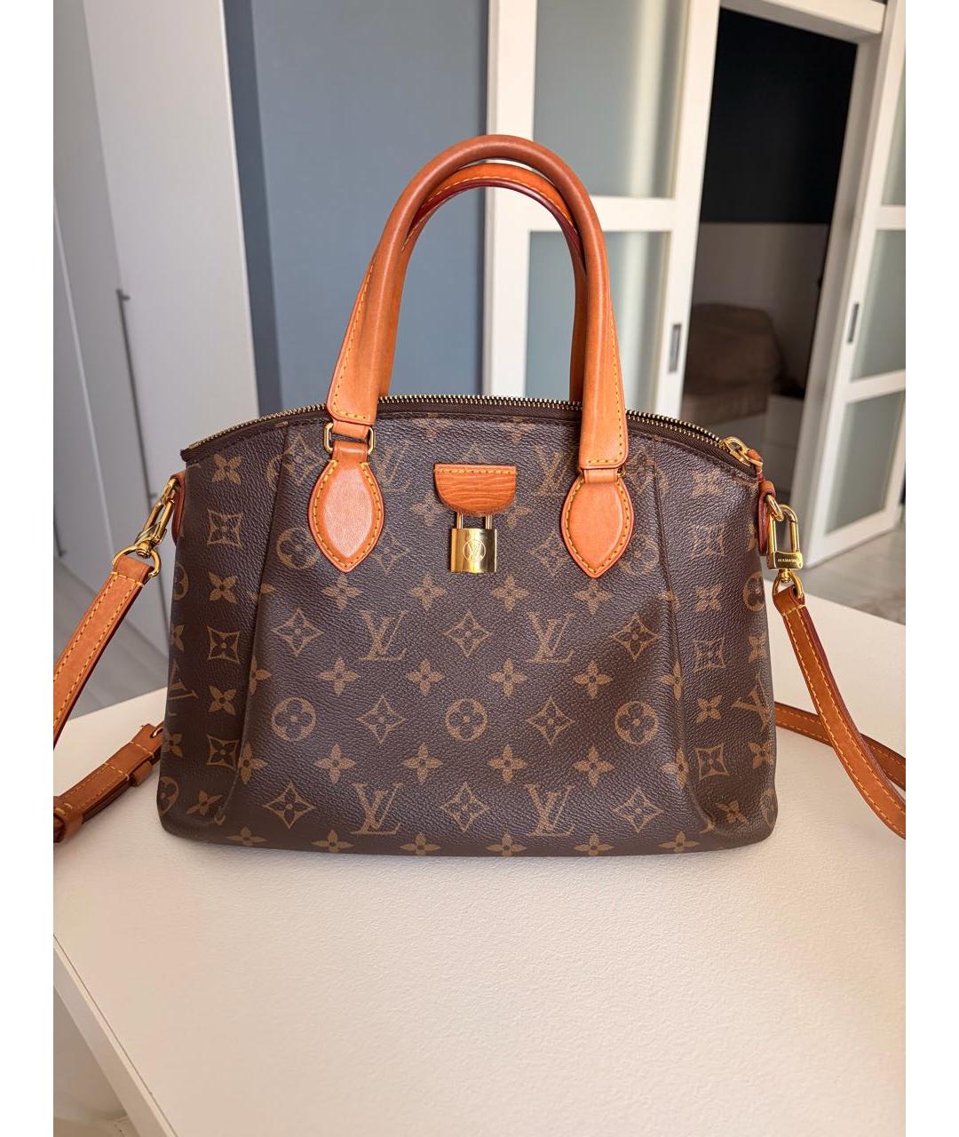 LOUIS VUITTON Коричневая канва сумка с короткими ручками, фото 8