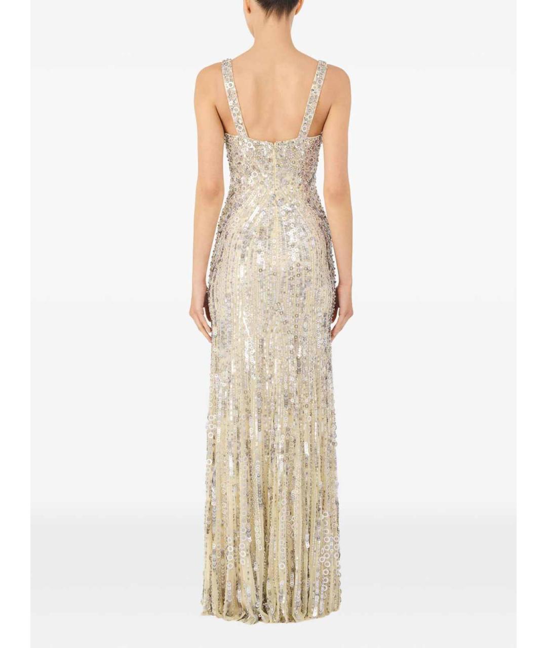 JENNY PACKHAM Бежевое нейлоновое вечернее платье, фото 3