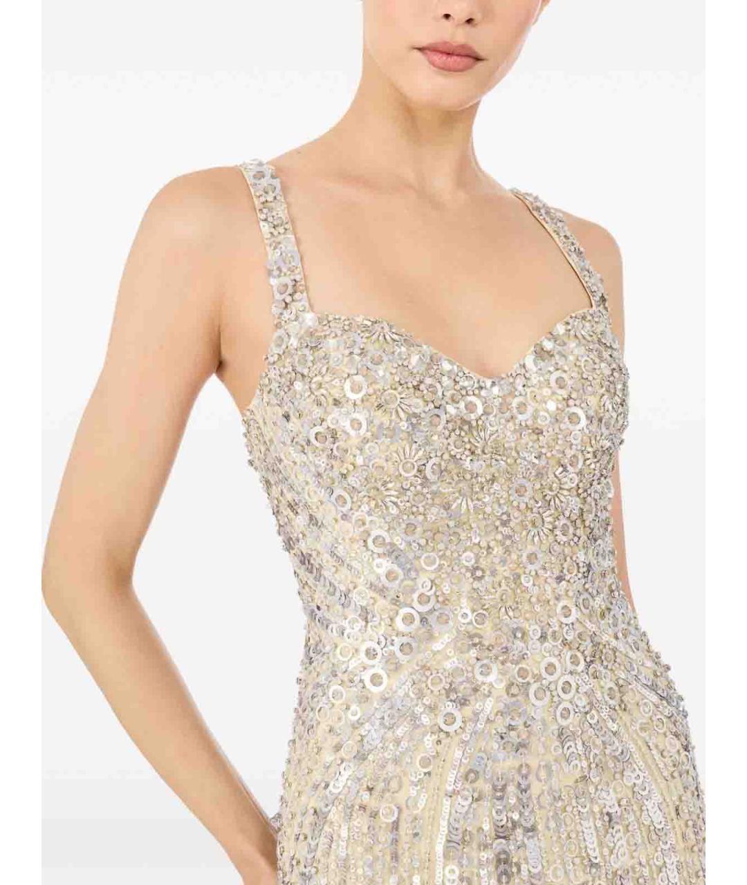 JENNY PACKHAM Бежевое нейлоновое вечернее платье, фото 4