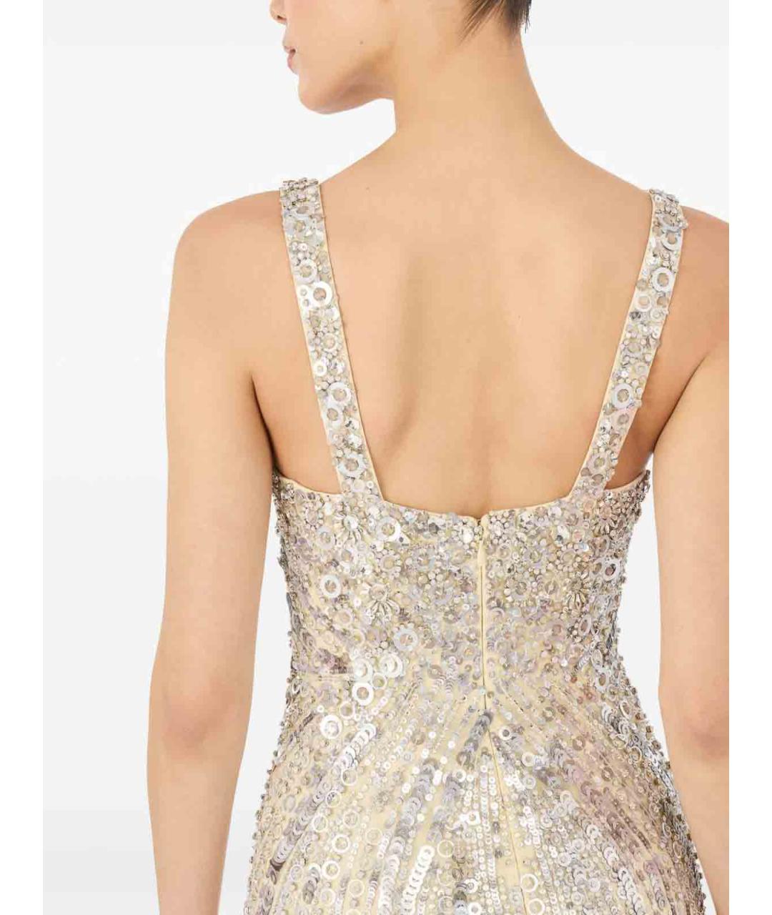 JENNY PACKHAM Бежевое нейлоновое вечернее платье, фото 5