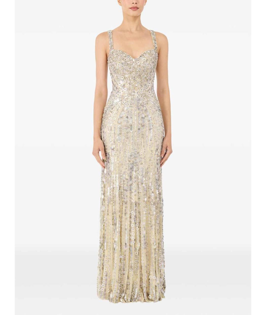 JENNY PACKHAM Бежевое нейлоновое вечернее платье, фото 2