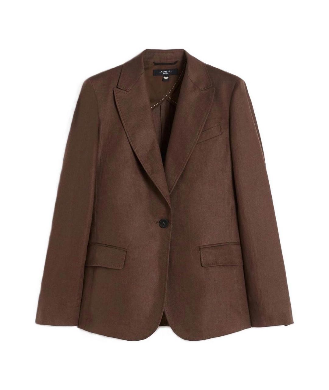 WEEKEND MAX MARA Коричневый вискозный жакет/пиджак, фото 1