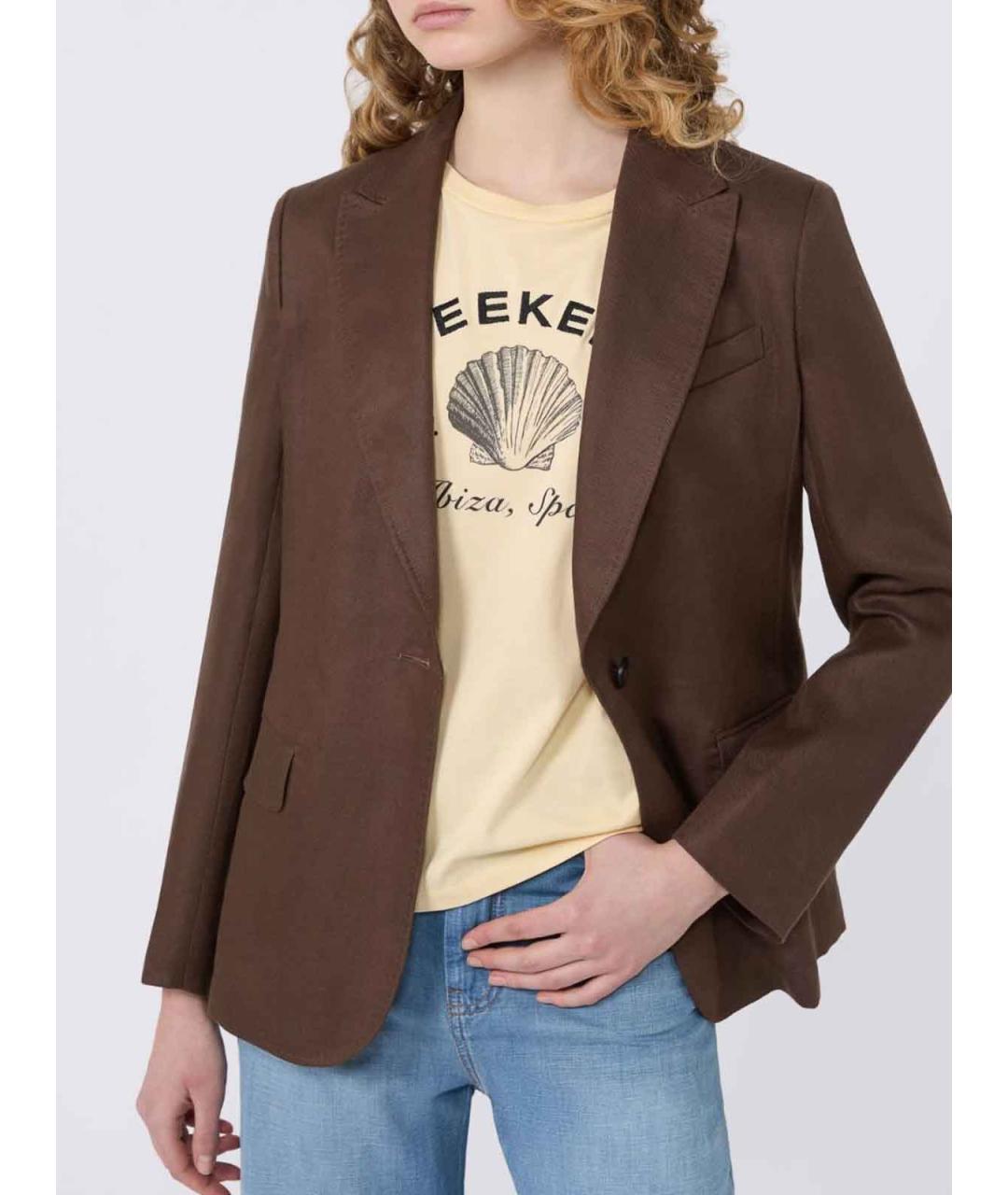 WEEKEND MAX MARA Коричневый вискозный жакет/пиджак, фото 2