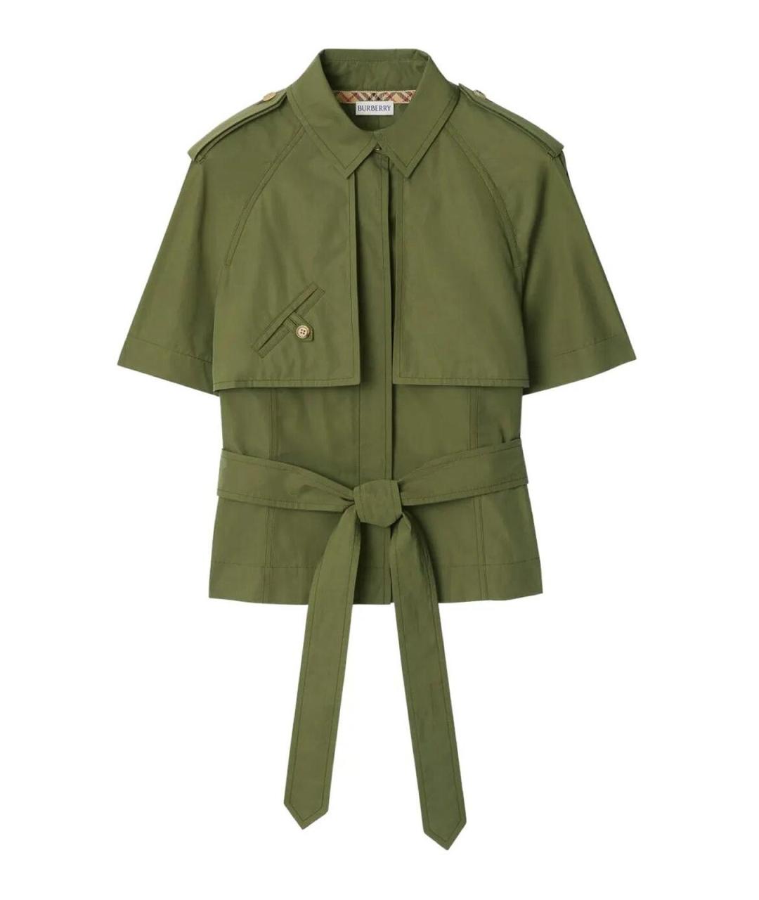 BURBERRY Зеленая хлопковая рубашка, фото 1