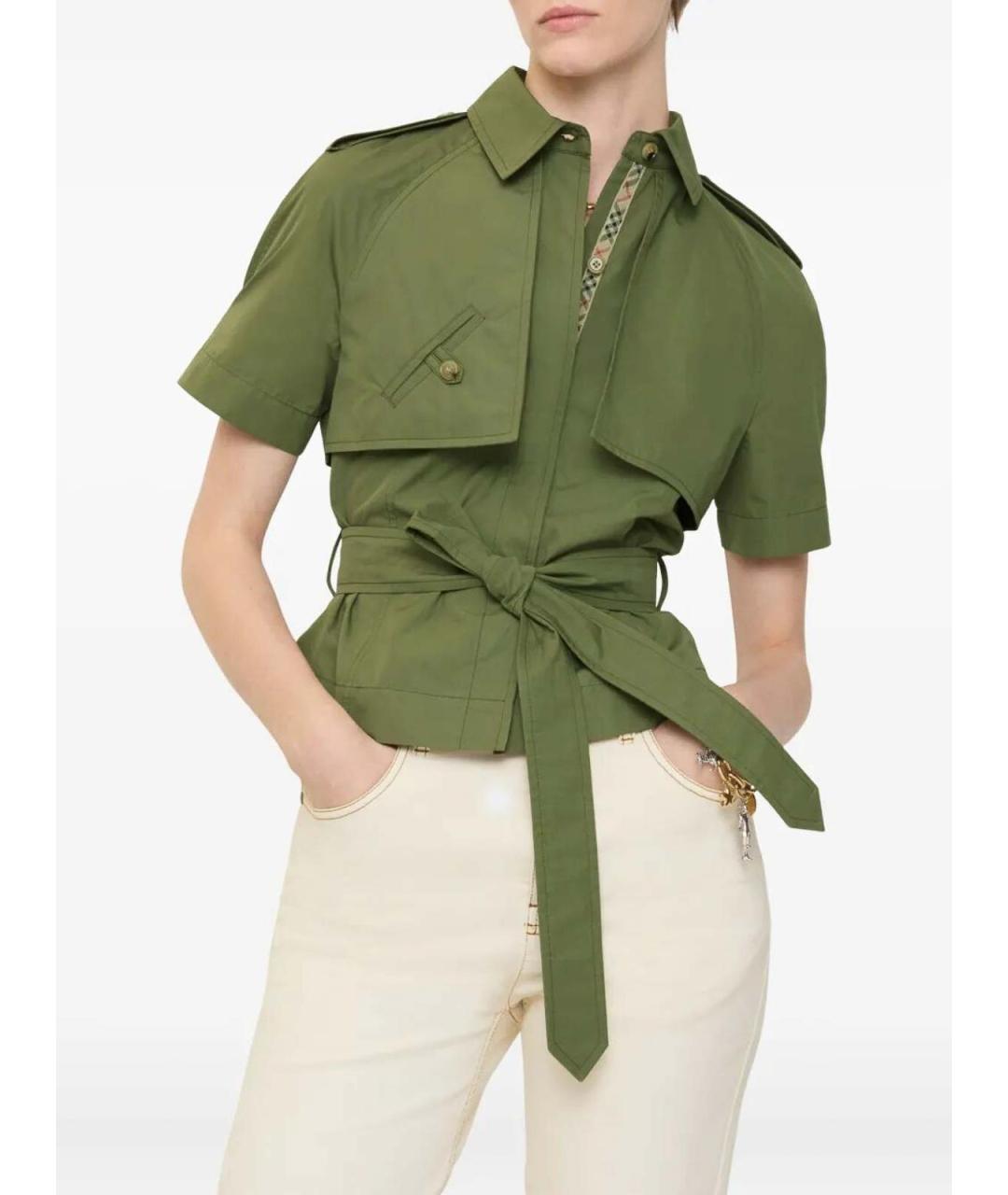 BURBERRY Зеленая хлопковая рубашка, фото 2