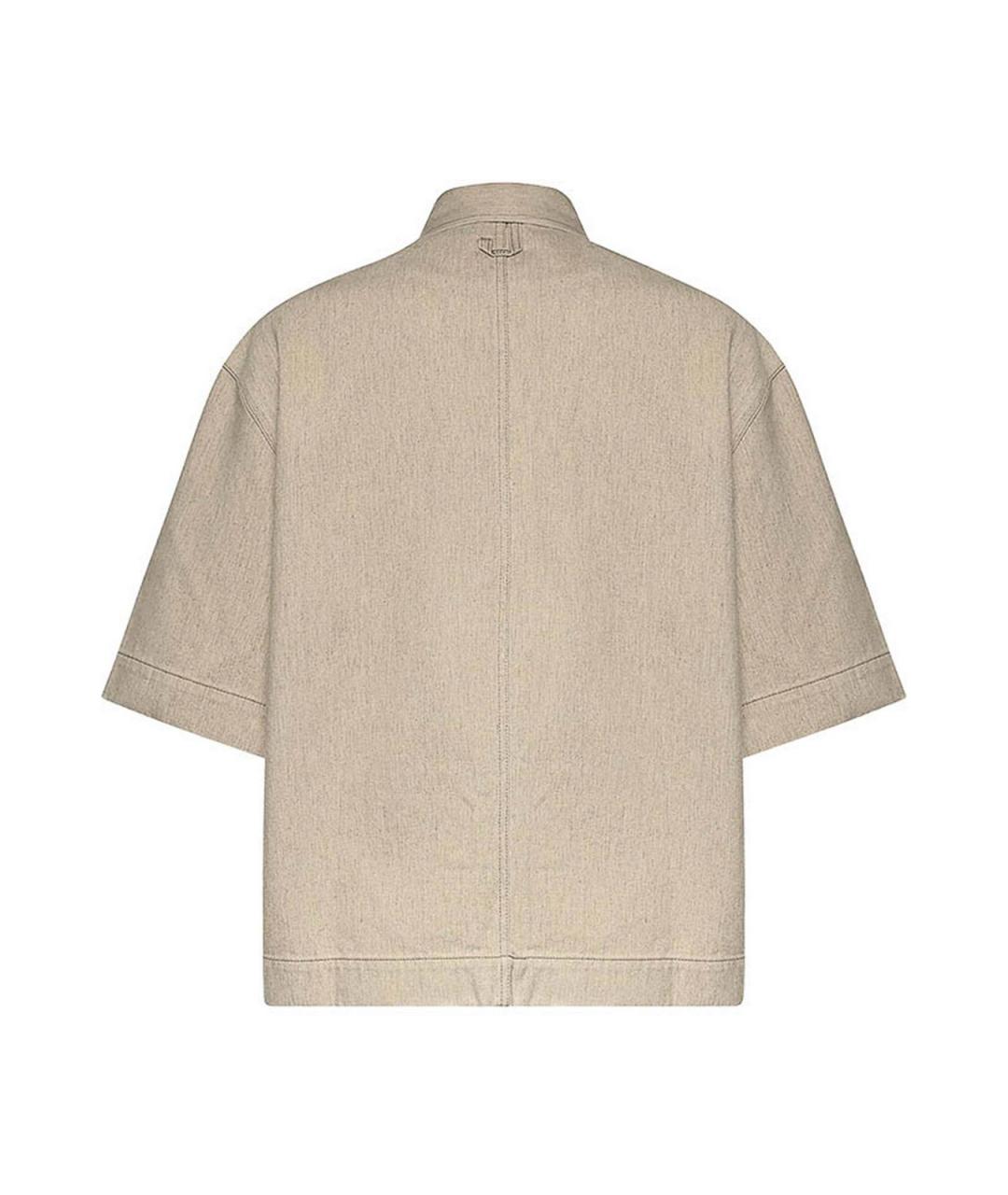 JACQUEMUS Бежевая хлопковая кэжуал рубашка, фото 2