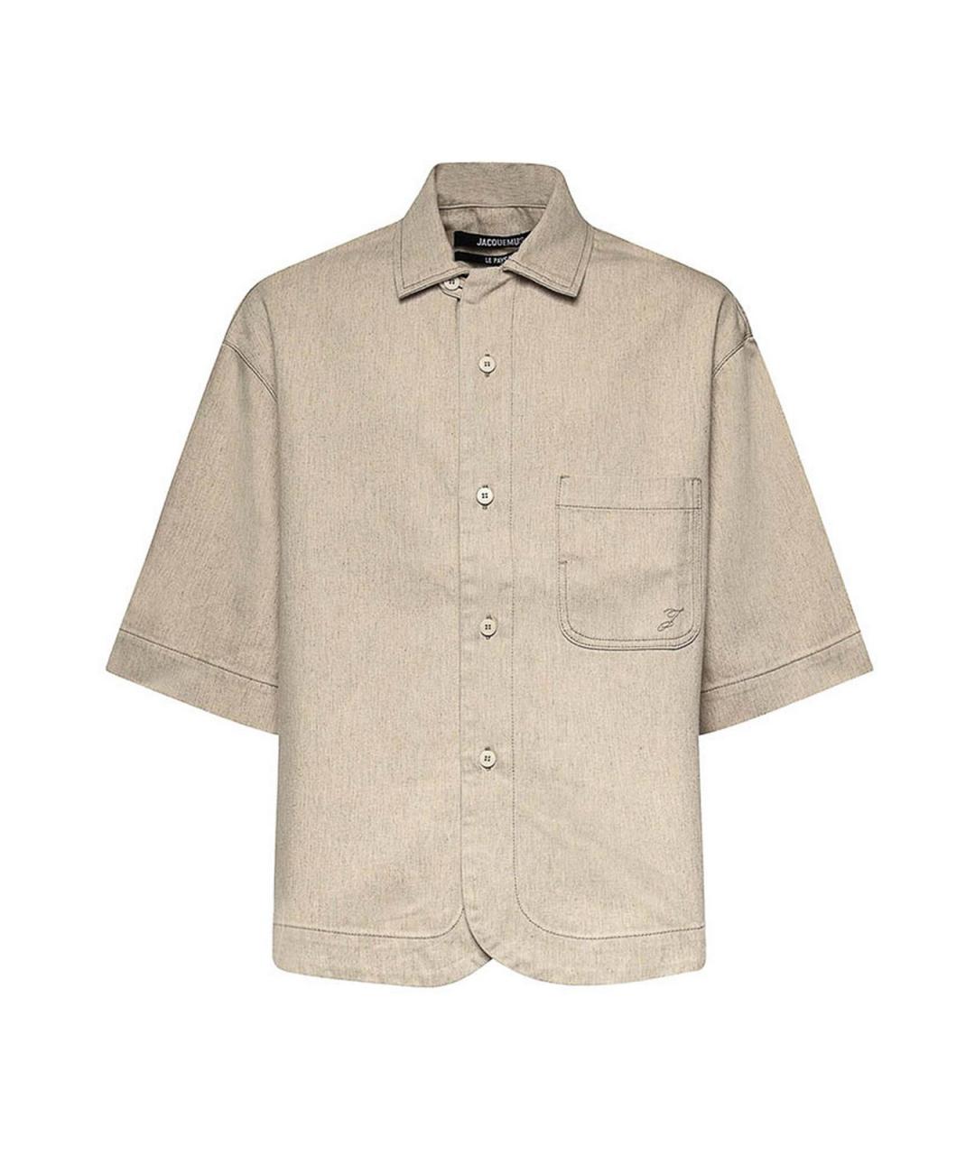 JACQUEMUS Бежевая хлопковая кэжуал рубашка, фото 1