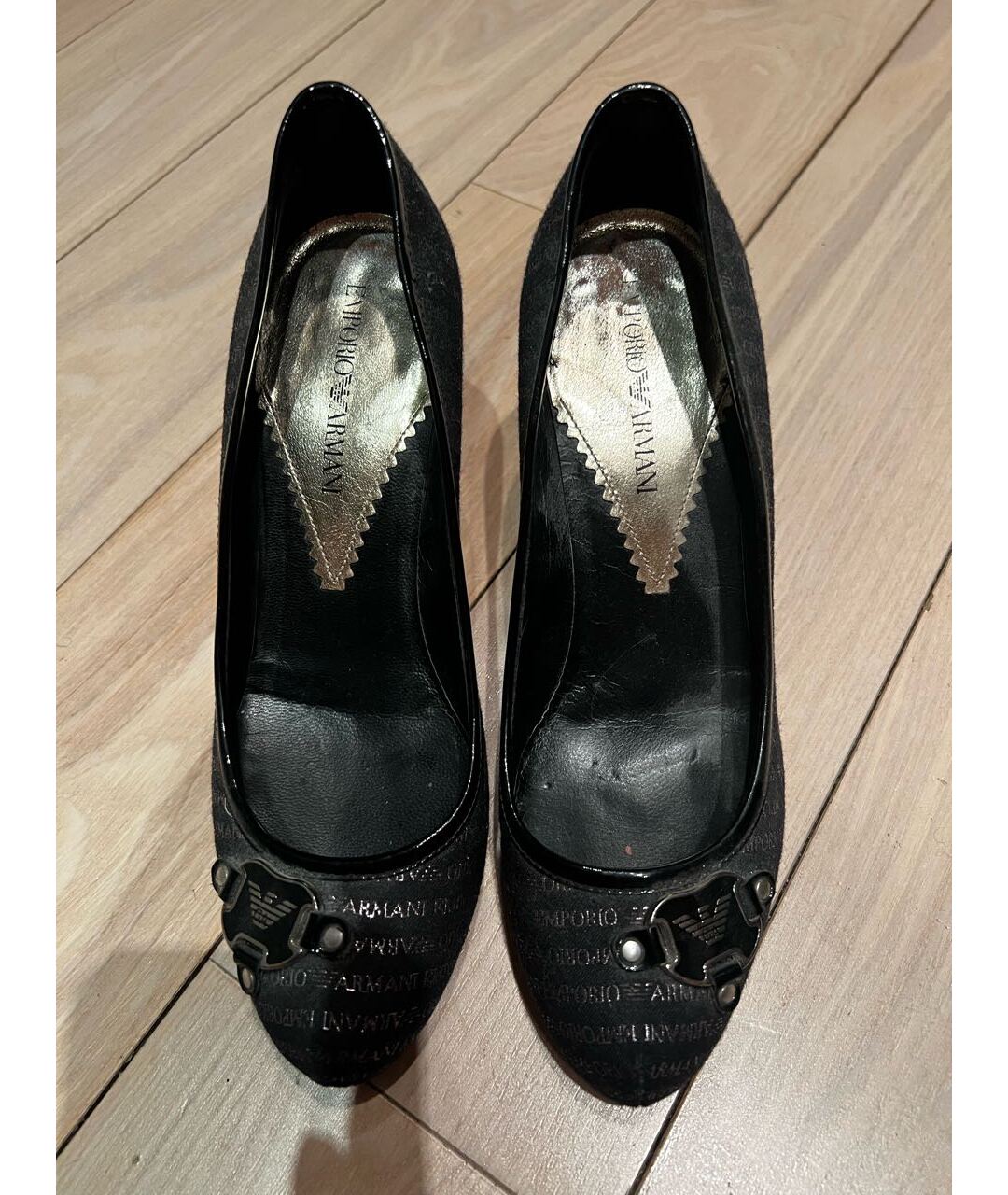 EMPORIO ARMANI Черные текстильные туфли, фото 2