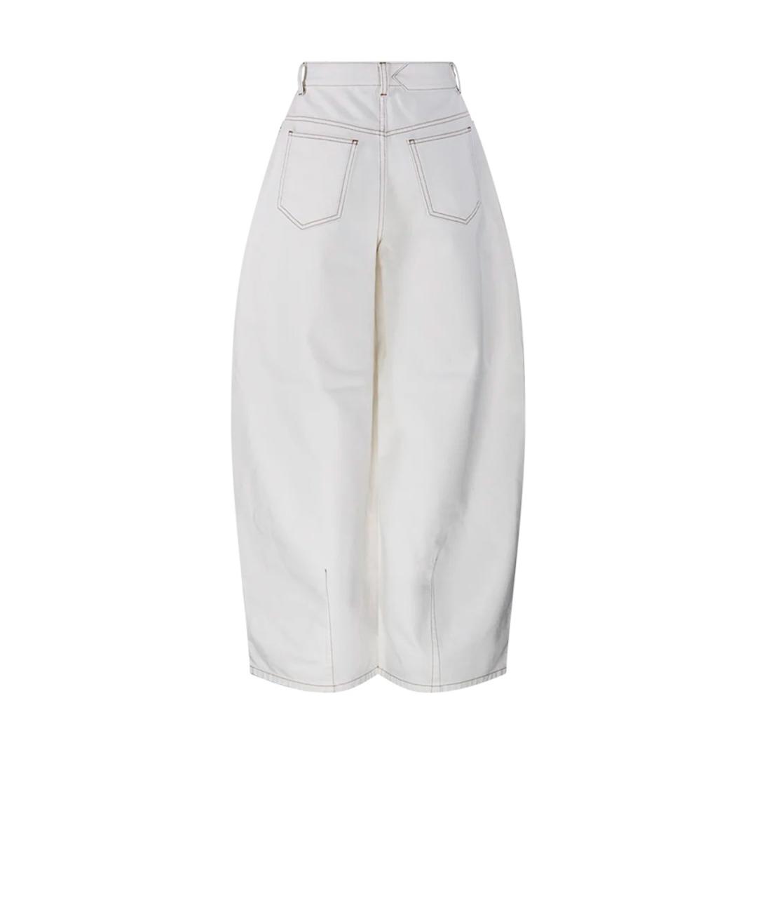 JACQUEMUS Белые хлопковые прямые джинсы, фото 2