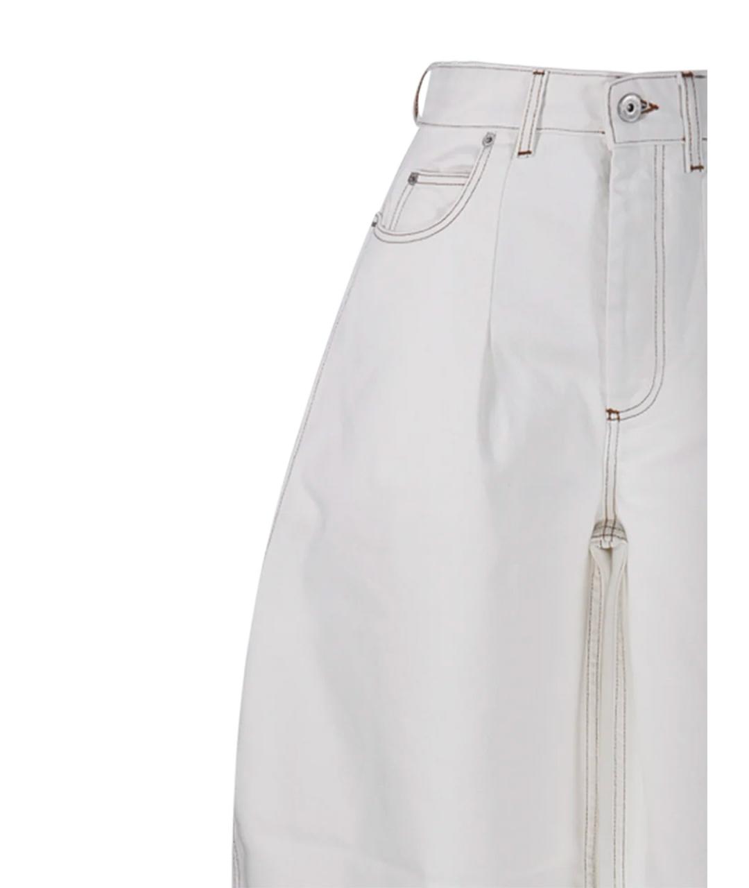 JACQUEMUS Белые хлопковые прямые джинсы, фото 4