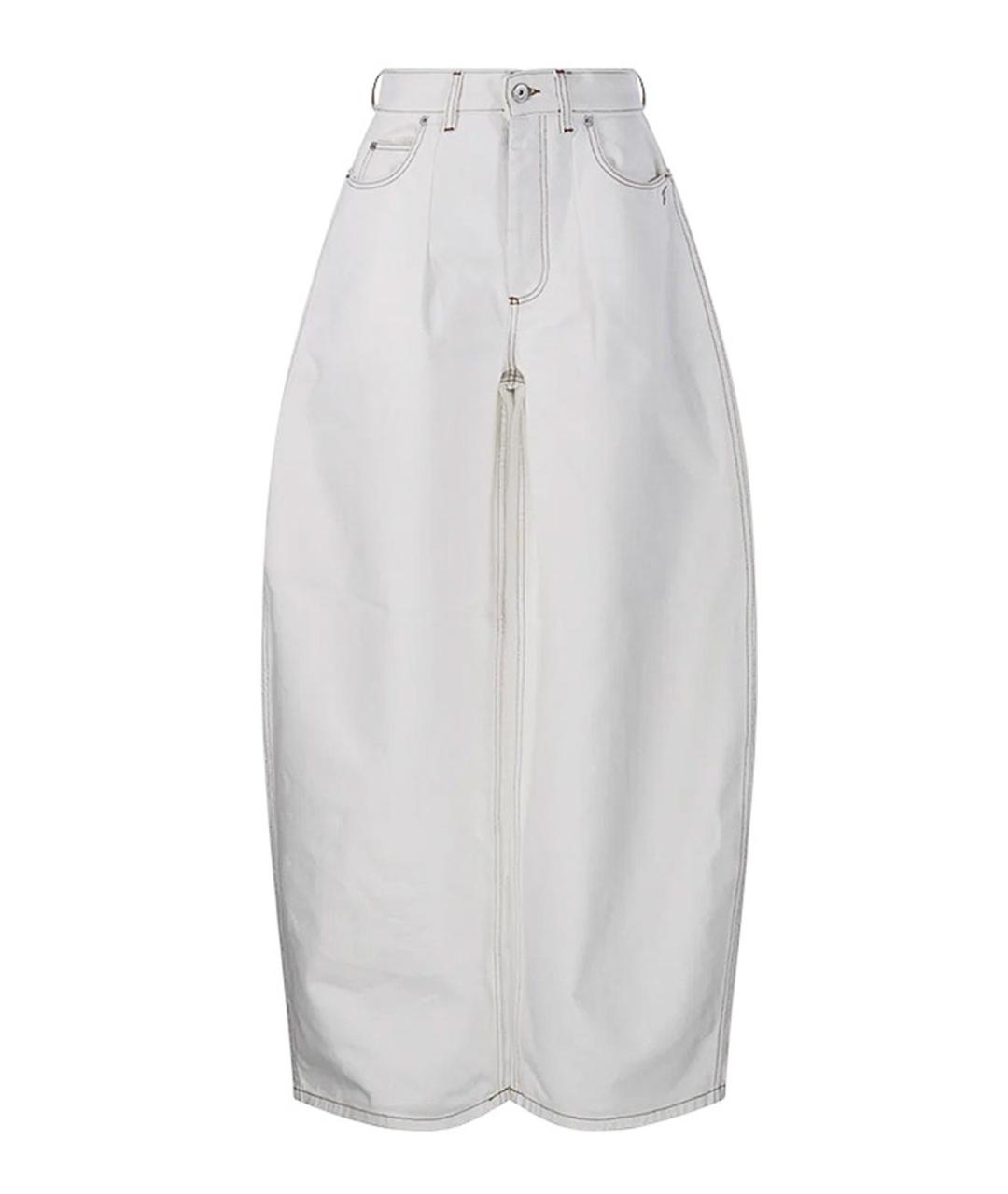 JACQUEMUS Белые хлопковые прямые джинсы, фото 1