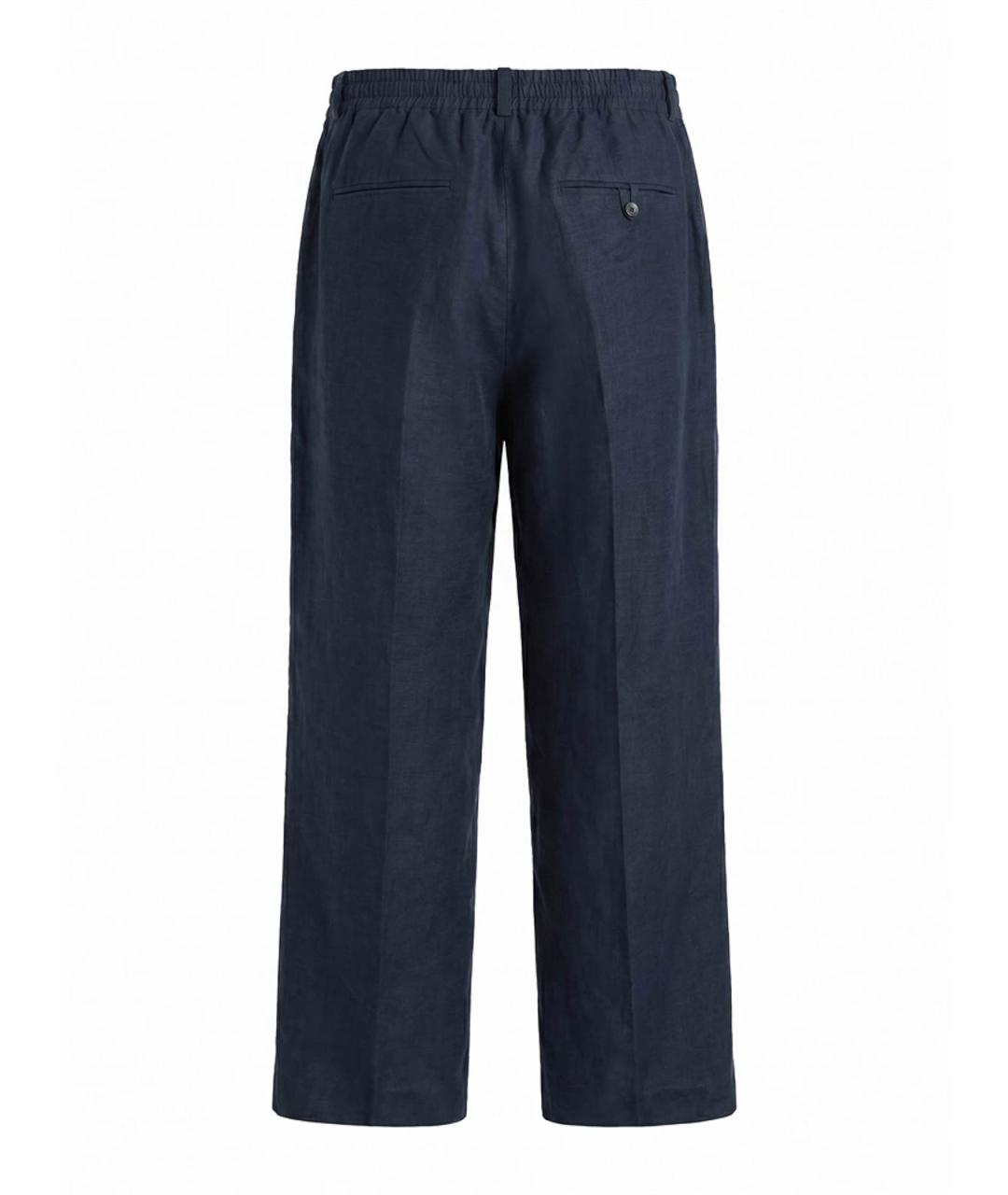 JACQUEMUS Синие льняные повседневные брюки, фото 2