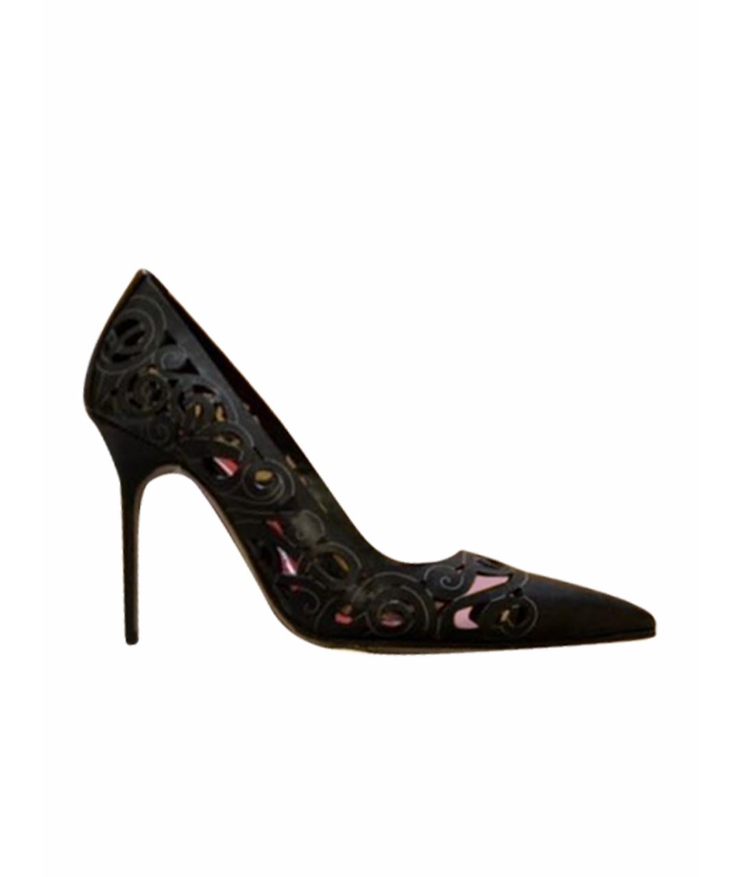 MANOLO BLAHNIK Черные кожаные туфли, фото 1
