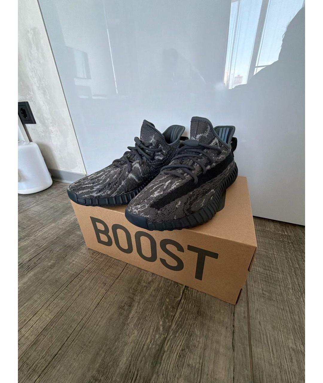 ADIDAS YEEZY Серые текстильные низкие кроссовки / кеды, фото 2