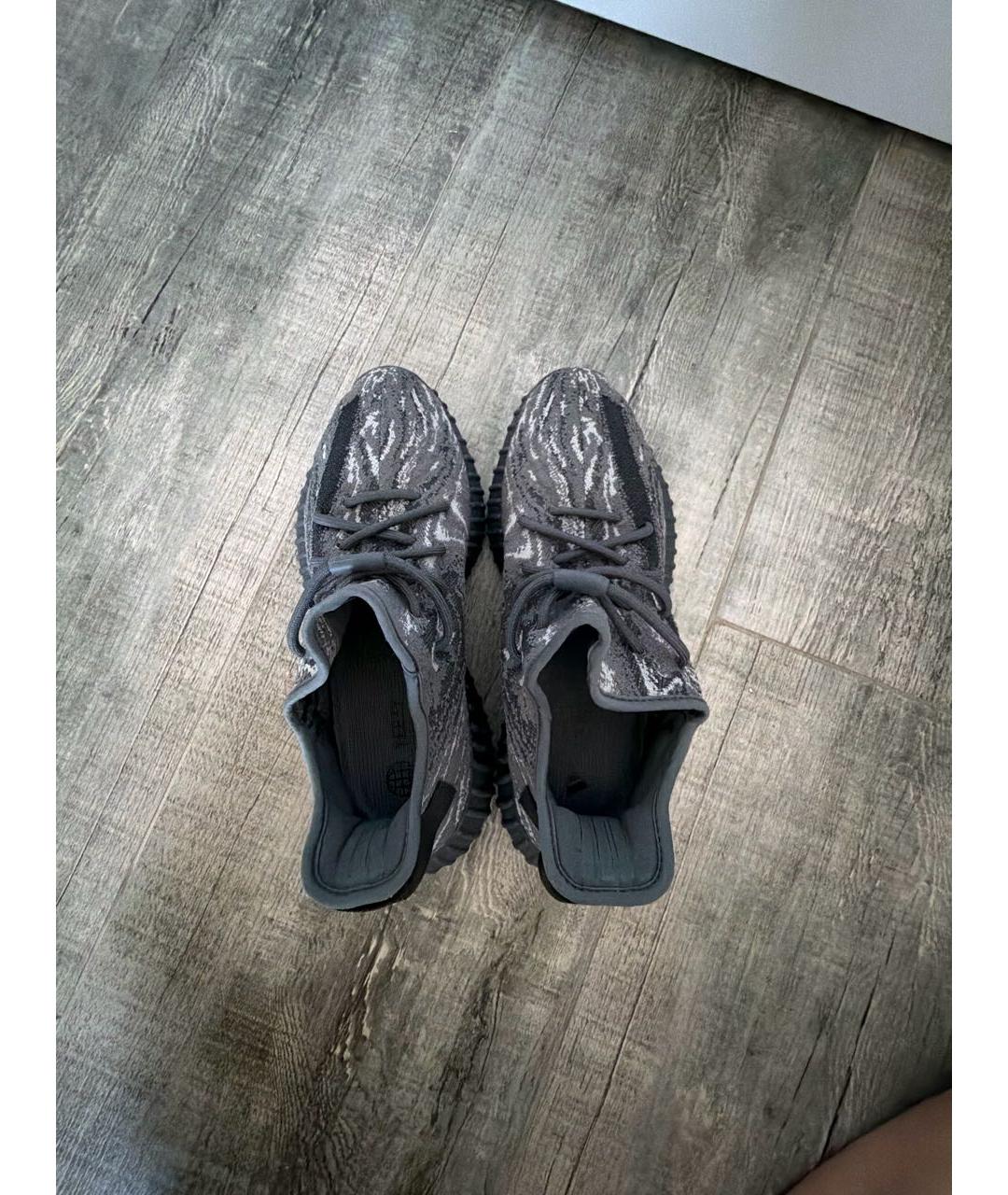 ADIDAS YEEZY Серые текстильные низкие кроссовки / кеды, фото 4