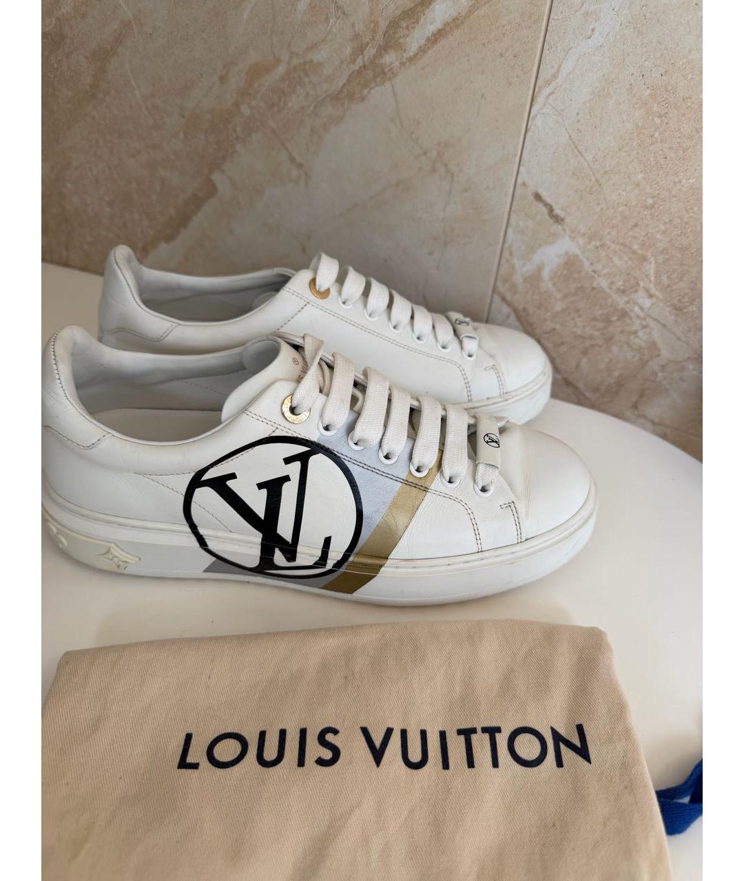 LOUIS VUITTON Белые кожаные кеды, фото 3