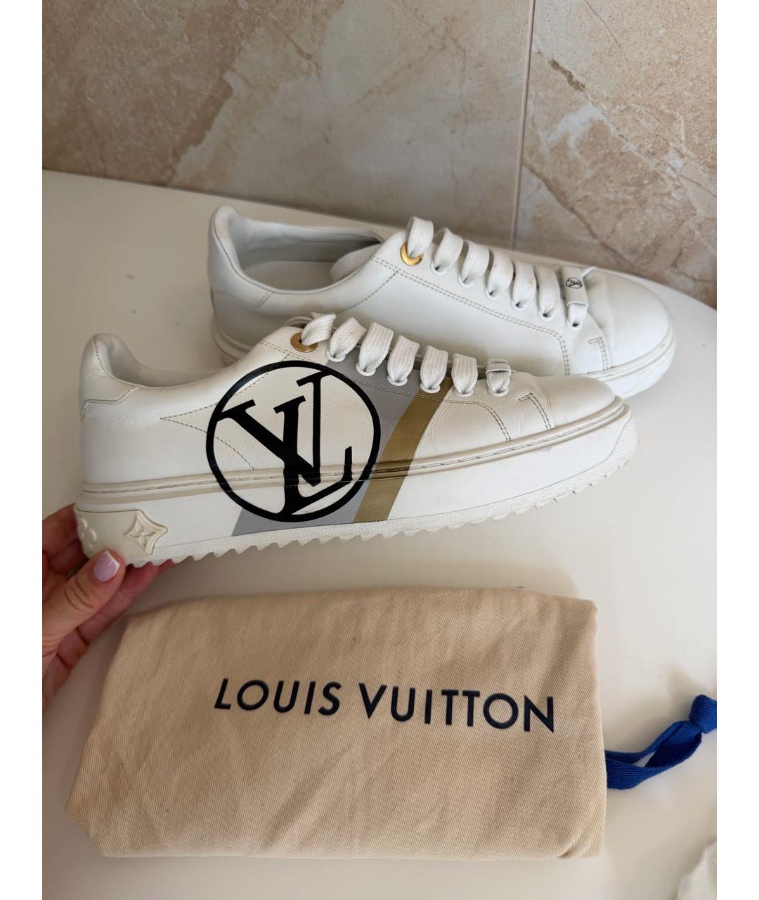 LOUIS VUITTON Белые кожаные кеды, фото 6
